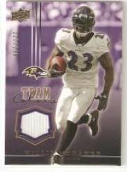 2008 Upper Deck Team Colors Jerseys Hot Box #TCWM Willis McGahee - Baltimore Ravens (Piece of Authentic Game-Used Memorabilia - Serial #'d to 299) (Football Cards)