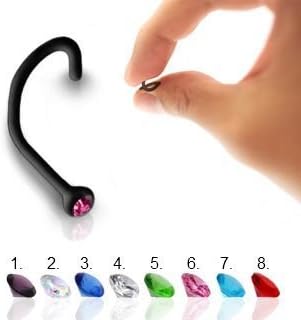 Miuu nose piercing curved - Bioflex - black [07.] - light blue