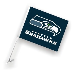 Seattle Seahawks Two Sided Car Flag
