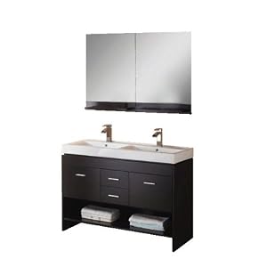 48 MODERN DOUBLE SINK BATHROOM VANITY (ESPRESSO)