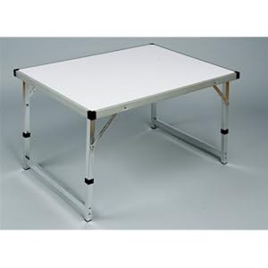 Camping Caravanning 60 x 90cm Aluminium folding Table with lightweight top Adjustable Legs.