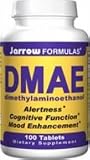 DMAE 100 Tabs 150 Mg (Alertness,Cognitive Function,Mood Enhancement) - Jarrow Formulas