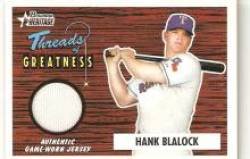 2004 Bowman Heritage Threads of Greatness #TG-HB2 Hank Blalock - Texas Rangers (Piece of Authentic Game-Worn Jersey) (Baseball Cards)