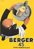 AFFICHE 50X70cm PUB RETRO PASTIS MARSEILLE BERGER 45