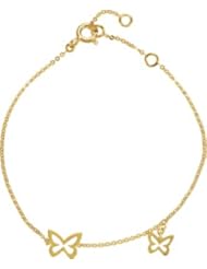 Jewelplus Butterfly Design 7" Bracelet 14K Yellow Bracelet