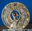 Staff of Ra, Egyptian Headpiece, Antique Gold, Solid Metal