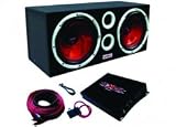 XXX Dual Sub Box And Amp Package With Free Wiring Kit