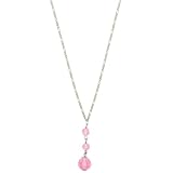 Prettiest Pinks Silver Tone Y Style Necklace