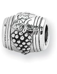 Grape Barrel Charm in Silver for Pandora and most 3mm Bracelets