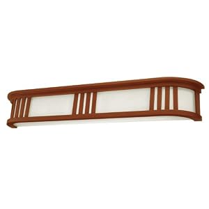 American Fluorescent MIV217KE8 Two-Light T8 2-Feet, Oak Veneer Mission Vanity Light... by 