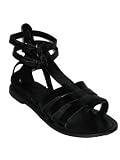 GLAM SOULS Gladiator Flat Sandal in Black