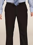 Kenneth Cole - Kenneth Cole Black Stripe Flat Front Pants with Finished Bottoms