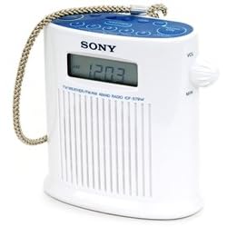 Sony ICFS79W AM/FM/Weather Band Digital Tuner Shower Radio (White)