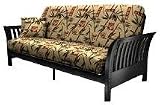 Cottonwood Milan Black Solid Wood Arm with Steel Grid Mainframe Convertible Futon Frame