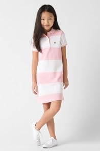 Girl's Short Sleeve Bold Stripe Polo Dress