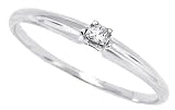 0.05CT Princess Cut Diamond Engagement Solitaire Ring in 14Kt White Gold