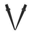 Acrylic Neon Taper with Clear CZ - Black - 4G - Sold as a Pair