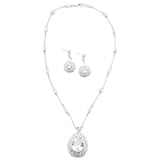 Cubic Zirconia by Kenneth Jay Lane Pear Necklace An