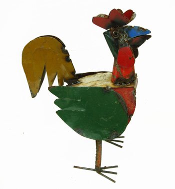 Ralphy Rooster : Small Recycled Metal Garden 