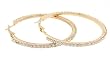 Stainless Steel Gold Hoop Earrings - 55MM - With Crystals Stainless Steel Gold Hoop Earrings - 55MM - With Crystals
