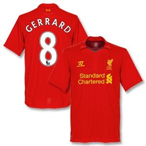 12-13 Liverpool Home Jersey + Gerrard 8-M
