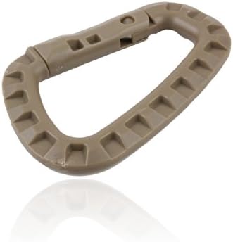 Paylow - D-Ring Carabiner Hook Tactical TAC Link Snap 3 1/3", Color: Tan