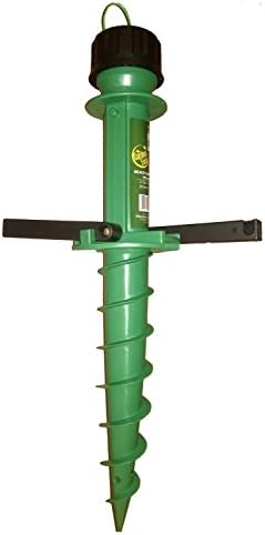 Garden Ease Beach Umbrella Holder Sand Screw for Sand, Flags, Fishing Pole, Green