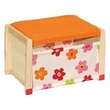 roba 0934 BA DV – Spielzeugtruhe,Sitz gepolstert, Front mit Stoff bespannt, Sitzh 36 cm, 36 x 57 x 38 cm