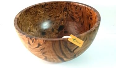 Mango Wood Hand-made Thai cooking Bowl Round shape Brown-Brown Two-tone(No.100035) (Free A Gift Tea Pillow Handmade For Eliminates Odor in Car and in the Refrigerator)