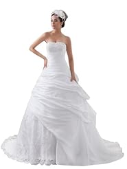 Strapless Taffeta Spring Fall Winter  Sweetheart Lace Applique Beaded  Ball Gown  Dress with a Chapel Train 