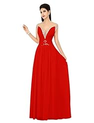 V-neck Cap Sleeves Beaded Evening Dress/Bridesmaid Dress/Prom Dress 