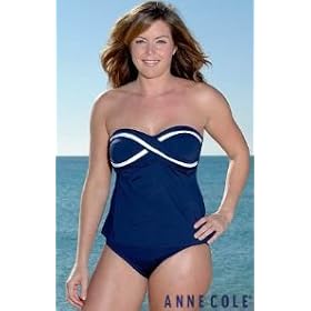 Buy Anne Cole® Nantucket Contrast Binding Bandeau Tankini - Plus Size Swimsuit Plus Size... by Anne Cole
