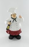 Fat Chef Holding Wine Bottle Kitchen Statue Decoration