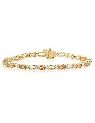14k Yellow Gold Diamond and Citrine Bracelet