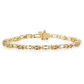 14k Yellow Gold Diamond and Citrine Bracelet by Szul