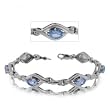 Genuine Blue Topaz Fancy Twisted Bracelet in Solid Silver
