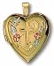 18K Gold On Silver Heart Cross Gold Filled Large Pendant St. Saint Locket Necklace With 18