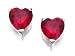 Red Cubic Zirconia Heart Stud Earrings