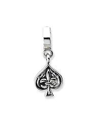 Sterling Silver Spades Dangle Charm for 3mm Charm Bracelets