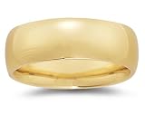 8 mm Plain Domed Comfort-Fit Men's Wedding Band in 18k Yellow Gold