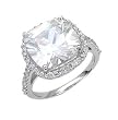 Sterling Silver Engagement Ring with Clear CZ - Size: 6-9