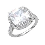 Sterling Silver Engagement Ring with Clear CZ - Size: 6-9