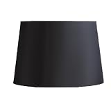 Laura Ashley SFD016 Classic 16 in. Wide Drum Shaped Lamp Shade, Black, Faux Silk Fabric Shade, B8670