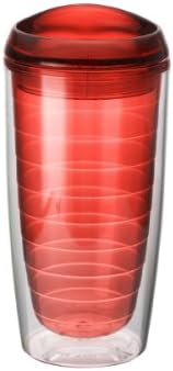 Design For Living Double Wall Hot/Cold Cup with Lid, 20-Ounce, Red