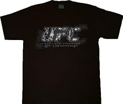 UFC Ultimate Fighting Championship Texture Skulls Logo Black T-shirt Tee