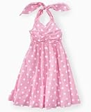 Sweet Heart Rose Girls Polka-Dot Halter Dress