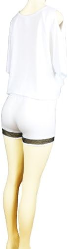 Women's Sexy Cropped Top w/ "Selfie" Printed & Hotshort 2pc Set (MEDIUM, C5798-WHITE SET)