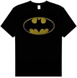  : Batman WASHED LOGO Adult Superhero Black T-shirt