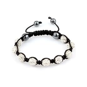 SH-CLEAR DIAMOND LOW: the Original Utopia London� diamond Iced clear swarovski crystal pave Shamballa Bracelet Macrame Disco Ball Iced swarovski bling bling 12mm Unisex for men and women ,comes with a luxury turquoise gift pouch ,by Utopia paris London�