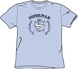 Superman COLLEGIATE CREST Light Blue Adult T-shirt Tee Shirt